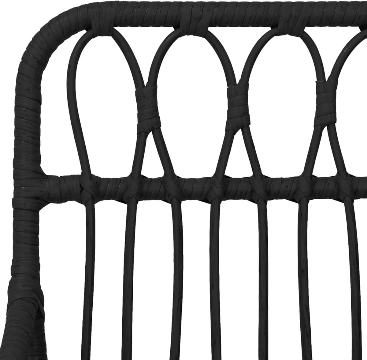 Stoel met armleuningen, stapelbare tuinfauteuil, tuinstoelen 2 stuks met armleuningen, zwart, 56 x 64 x 80 cm, PE rotan - QUORE