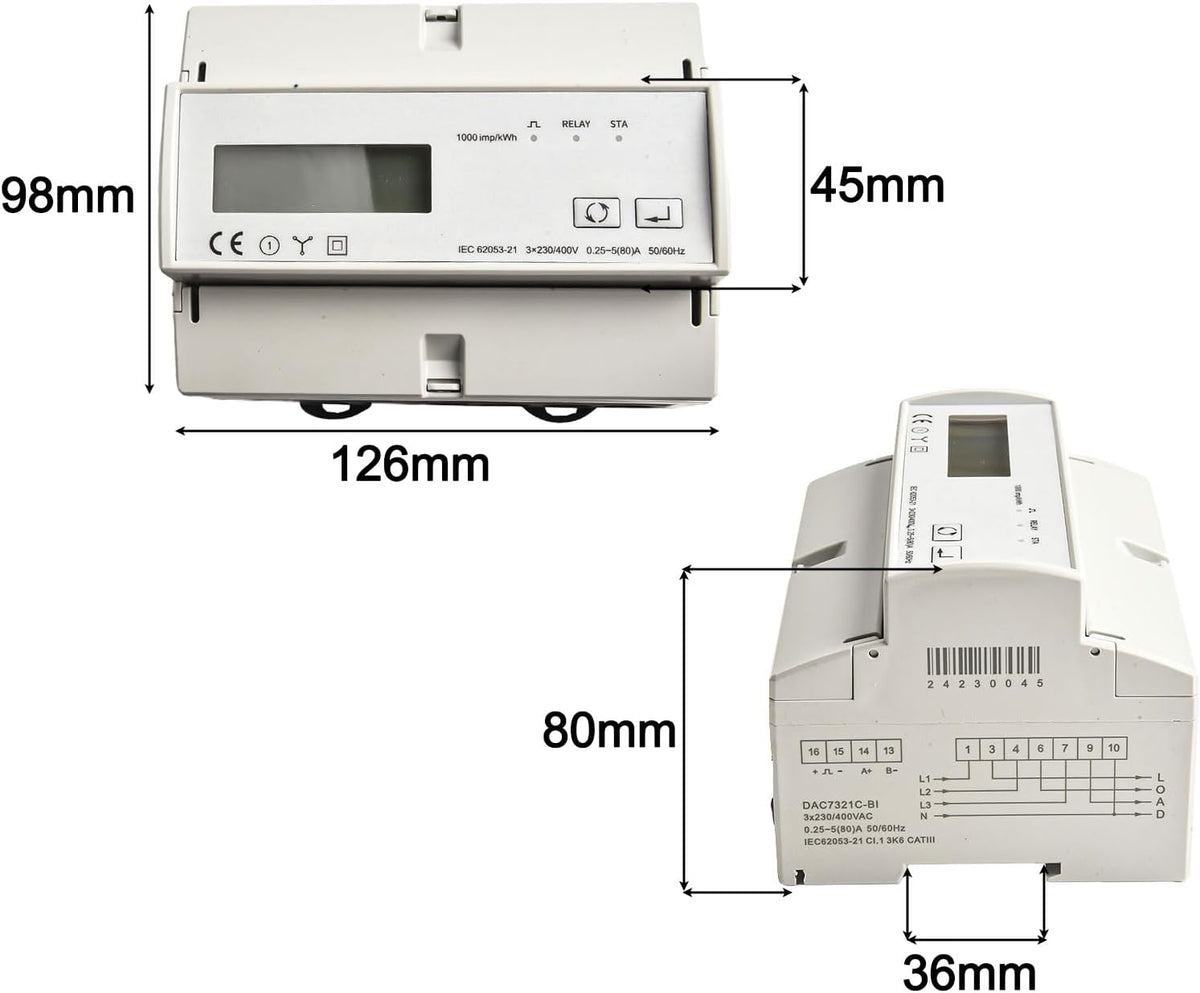 Smart WiFi Elektrische Meter 3 Fase 0.25A-80A Solar PV Bi Richting Twee Manier voor Tuya Intelligente Energie Meter Stroomverbruik Monitor