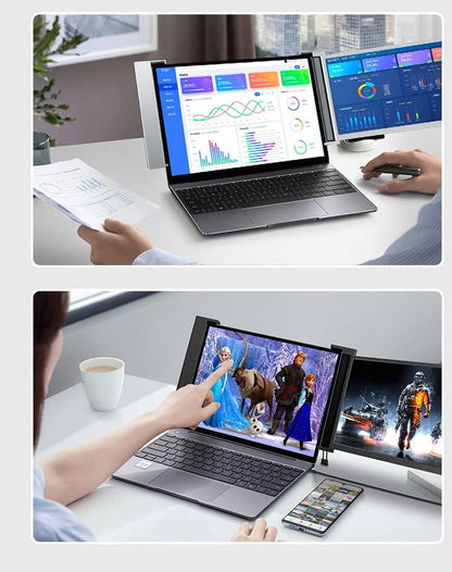 Lipa S14 14 inch portable monitor - Extra display laptop - Portable screen - HDR - Full HD with 60 Hz - USB c and HDMI - For laptops between 14 and 17 inch - Speakers - Can also be used separately - QUORE