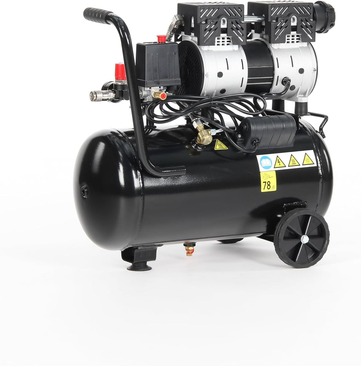 FIAC Mobiele luchtcompressor Supersilent 24, olievrije luchtcompressor, maximale druk 8 bar, vermogen 1 pk, tank 24 liter, geluidsniveau 58 dB LpA