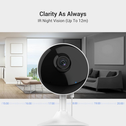 Beveiligingscamera Binnen - WiFi-bewakingscamera - Set van 2 - Draadloos Babycamera - met APP - 1080P wifi-camera  - voor Thuis - 12m Nachtzicht - Bewegingsdetectie - Alarm - Tweewegaudio - 130° Kijkhoek - Wit