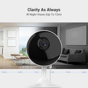 Beveiligingscamera Binnen - WiFi-bewakingscamera - Set van 2 - Draadloos Babycamera - met APP - 1080P wifi-camera  - voor Thuis - 12m Nachtzicht - Bewegingsdetectie - Alarm - Tweewegaudio - 130° Kijkhoek - Wit