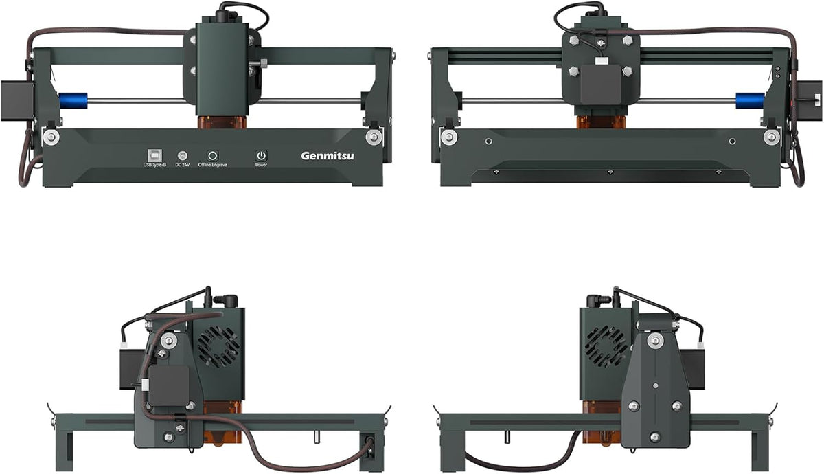 Genmitsu Lasergraveermachine Kortek 10W ±0,01 mm Hoge precisie, 200x150 mm, draagbare CNC-lasersnijder voor doe-het-zelf hout, ondoorzichtig acryl, leer, glas, keramiek, metaal en vezels