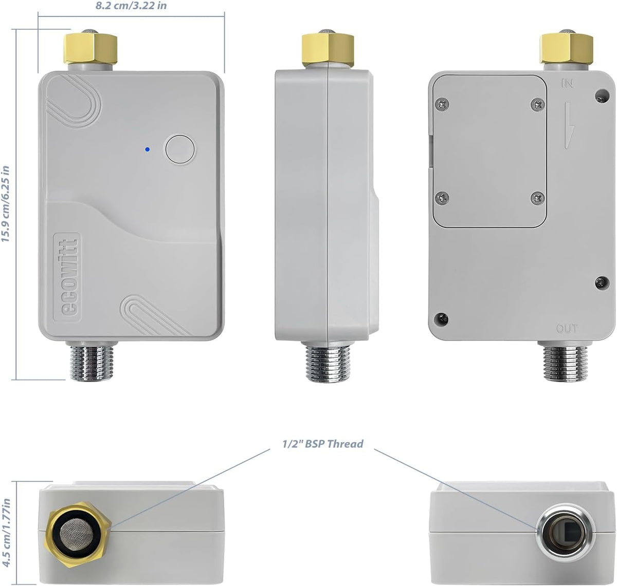 ECOWITT Tuinsproeier irrigatie timer WFC01, automatische bewateringstimer, druppelirrigatiesysteem, landbouw zelfbewateringssysteem voor planten met waterdichte regeling, watertimer + hub GW2000 +