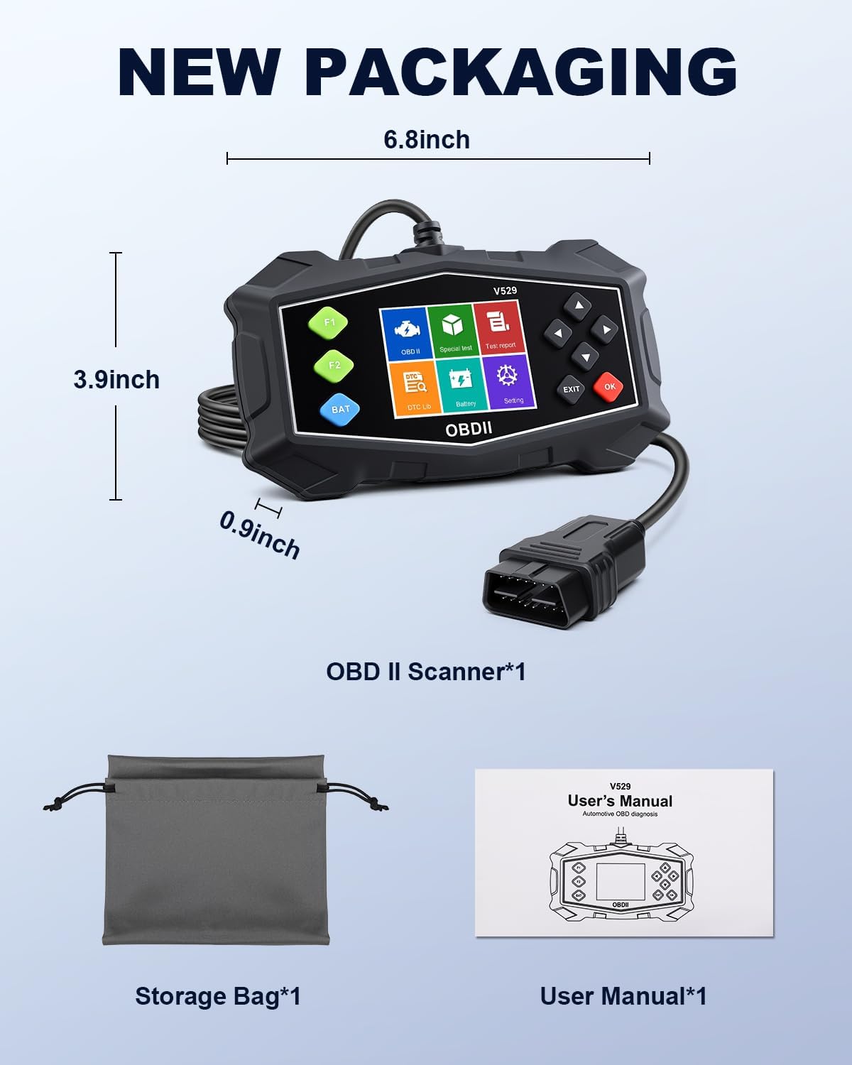 OBD2-Scanner – Diagnostisch Hulpmiddel – Autoscanner – Codelezer – Foutcode Scanner – 2,8 Inch Kleurenscherm – 40.000+ DTC’s & Live Datastroom