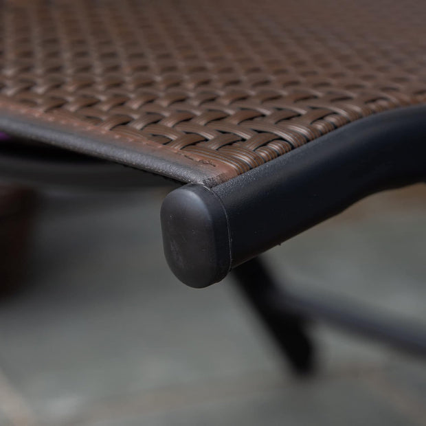 Tuinstoelen - Klapstoel - Vouwstoel - Campingstoel - Buitenstoelen - Verstelbaar Rugleuning - Armleuningen - Opklapbaar - 7-voudig - voor - Terras - Tuin - Camping - PE Rotan - Staal - 58 x 71 x 111 cm - Zwart/Donkerbruin