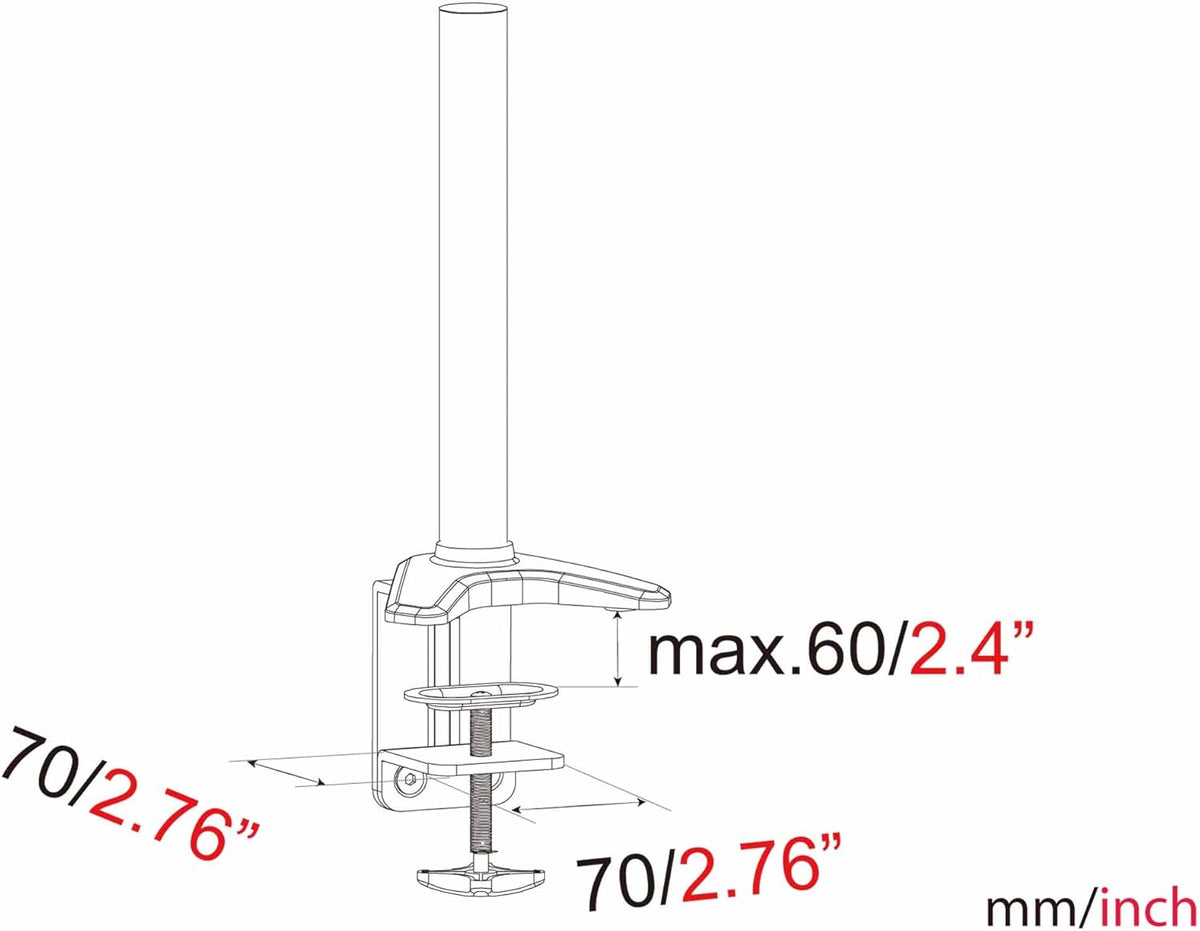 HFTEK 3-voudige Monitor TV Desk Mount Tafelbeugel houder voor schermen van 15 tot 27 inch - VESA 75/100 (MP230C-N)