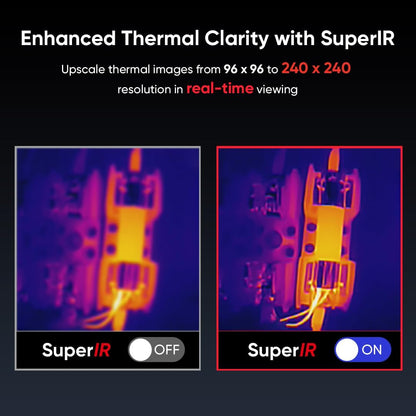 HIKMICRO Thermische Camera E01, SuperIR 240x240, 20 Hz vernieuwingsfrequentie, draagbare warmtebeeldcamera met laseraanwijzer, batterijduur van 8 uur, warmtebeeldcamera met bereik -4°F~752°F