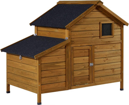 Chicken coop wood with nesting box "Cocotte" - Brown - maroon - QUORE