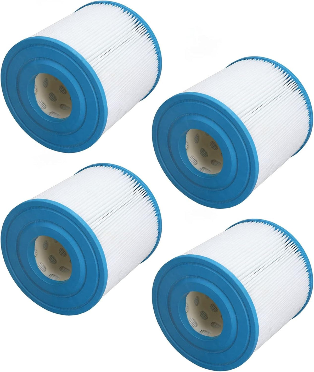 Zwembadfilterpatroon – Filterelement – Filterpatroon – Filtercassette – Vervangingsfilter – Set van 4 – PP Polyestervezelweefsel – Gevouwen Ontwerp met Groot Filteroppervlak