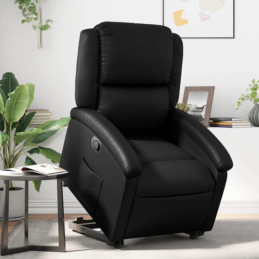 Tv-Fauteuil – Relaxfauteuil – Sta-Op Stoel – Elektrische Liftstoel – Tv-Relaxstoel – Met Elektrisch Motormechanisme – Verstelbare Rugleuning Tot 135° – Bekleed Met Duurzaam Kunstleer Zwart