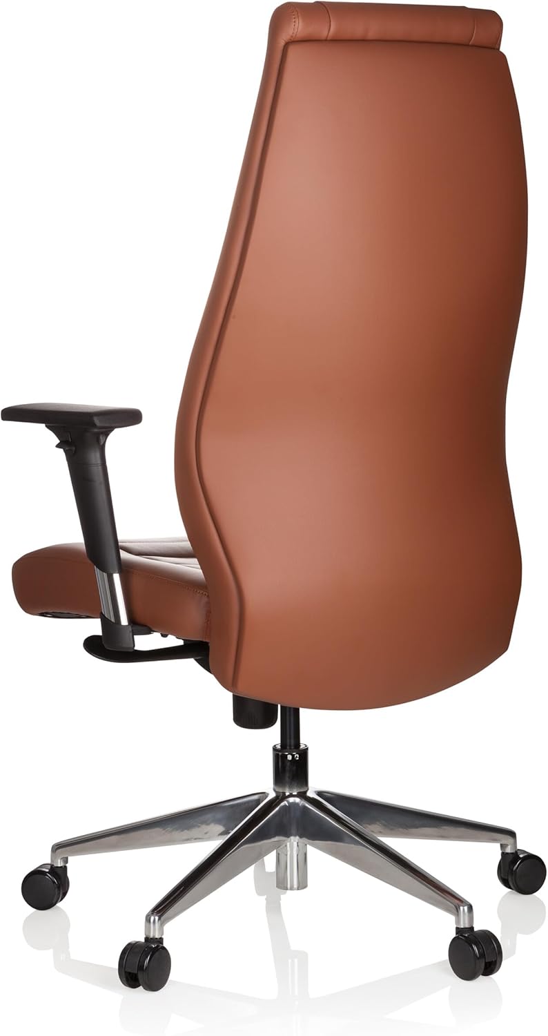 hjh OFFICE 600989 XXL directiestoel Vitoro kunstleer bruin bureaustoel met hoge rugleuning
