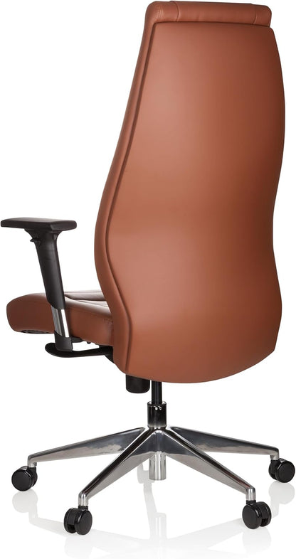 hjh OFFICE 600989 XXL directiestoel Vitoro kunstleer bruin bureaustoel met hoge rugleuning