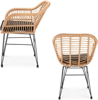 Casaria Tub chair Bali with cushion - 2 pieces - polyrattan - garden chair - QUORE