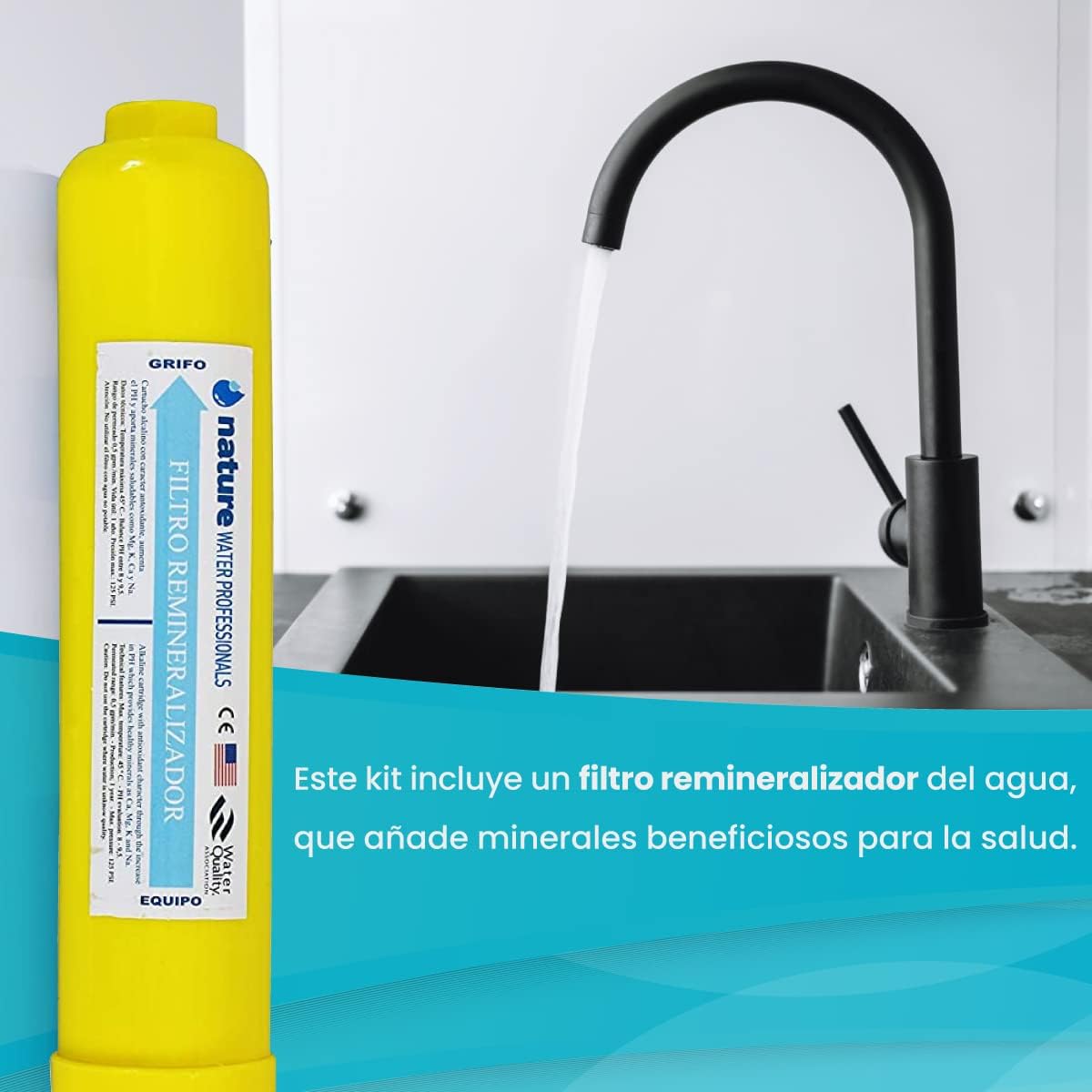 Reverse osmosis systems - osmosis set with 6 levels, capacity 5 l, incl. 50 GPD Vontron membrane, pump and filter Nature Water Professionals - QUORE