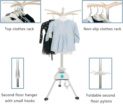 Draagbare Elektrische Wasdroger – Warme Luchtdroger – Tumble Dryer – Droogrek – Kledingdroger – 1000 W Krachtige Motor – 10 kg Capaciteit Met Dubbele Aluminiumlegering