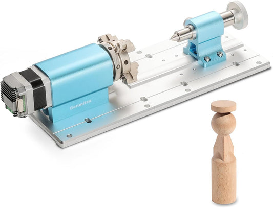 Genmitsu 4e as roterende moduleset voor 4040-PRO & 3030-PROVer MAX CNC freesmachine met planetaire tandwiel stappenmotor, 10:1 snelheidsreductor, Werkbereik: Lengte 10-200mm, Diameter 2-50mm