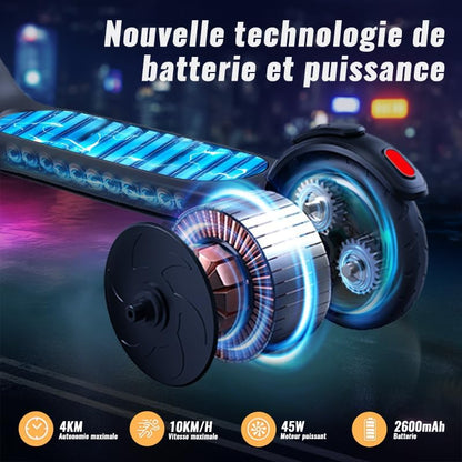 TST Elektrische step voor kinderen, 6-8-10 jaar, elektrische step met gekleurd ledlicht en 3 instelbare hoogtes, 5,3 inch, elektrische step voor kinderen, maximale belasting 70 kg, maximale snelheid
