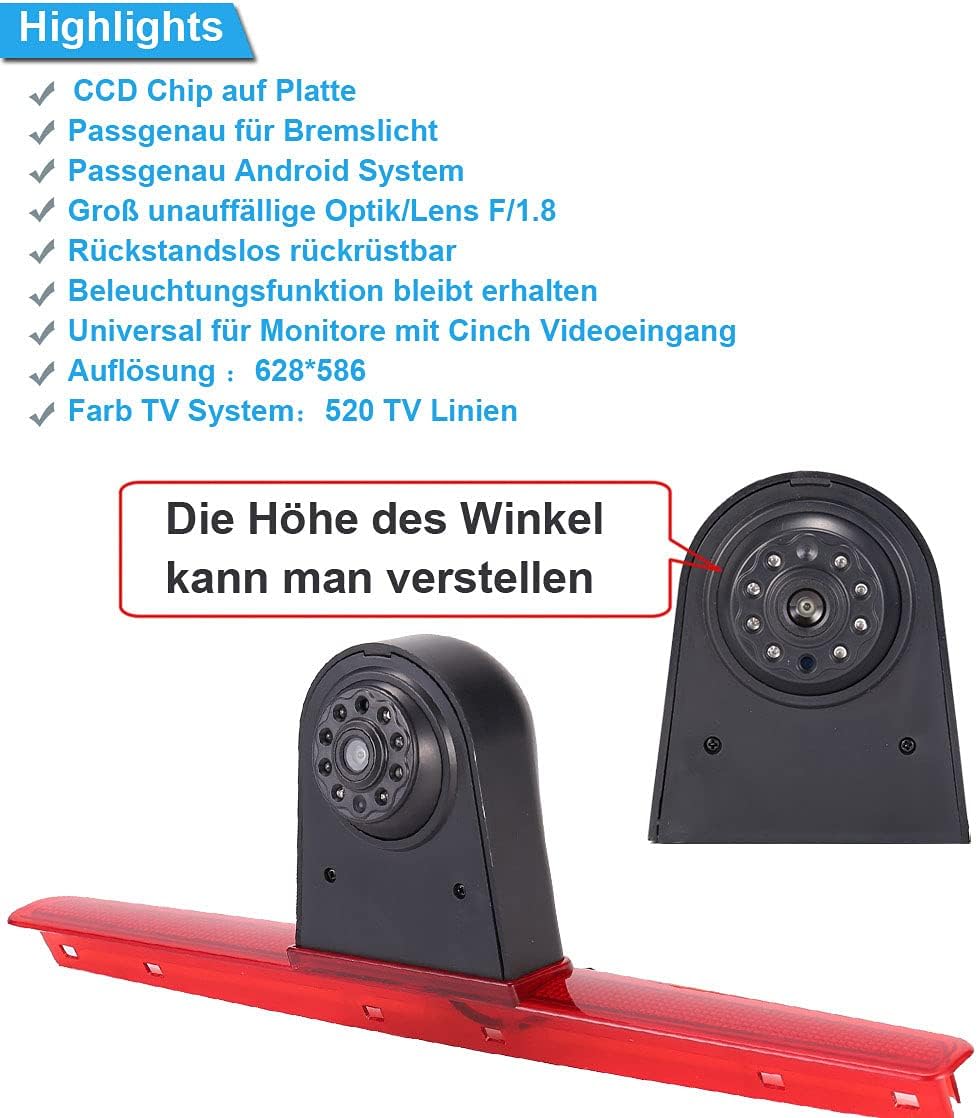 Achteruitrijcamera voor VW T5., Model 3 = camera + 4,3" screen