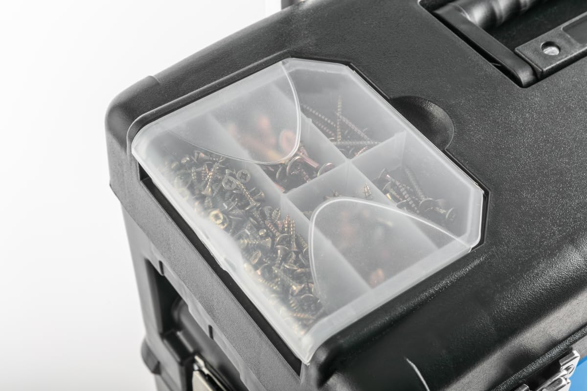 HÖGERT Technik Gereedschapskist - 3-delig, modulair, mobiele servicekast met laden, 45 kg capaciteit, geïntegreerde wielen en telescopische handgreep, ideaal voor onderhoudsdiensten, werkplaatsen en