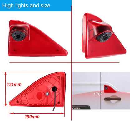 HD IP68 Derde Gemonteerde Daklamp Remlicht Achteruitrijcamera Achteruitrijcamera Kan Hoek Infrarood Nachtzicht aanpassen voor Opel/Movano/Renault Master/NV400+4.3 ''Monitor