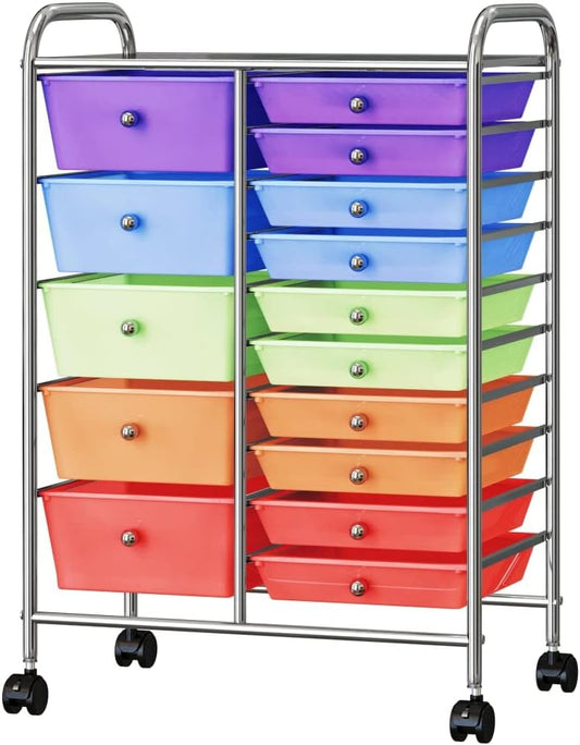 Opbergtrolley – Opbergwagen – Ladebakjes – Trolley Op Wieltjes – Mobiele Opberger – XXL Formaat – Duurzaam Kunststof Frame