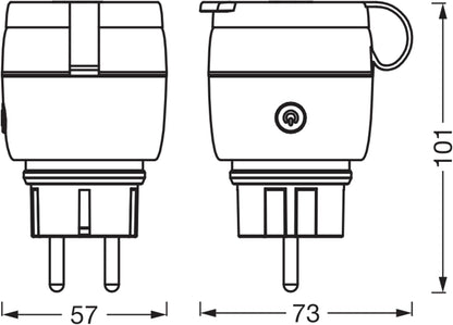 LEDVANCE SMART+ ZigBee Outdoor Plug, compacte buitenstekker met energieverbruikcontrole, maakt conventionele apparaten slim, bestuurbaar via Alexa, Google Home en andere Zigbee-gateways, 4-pack