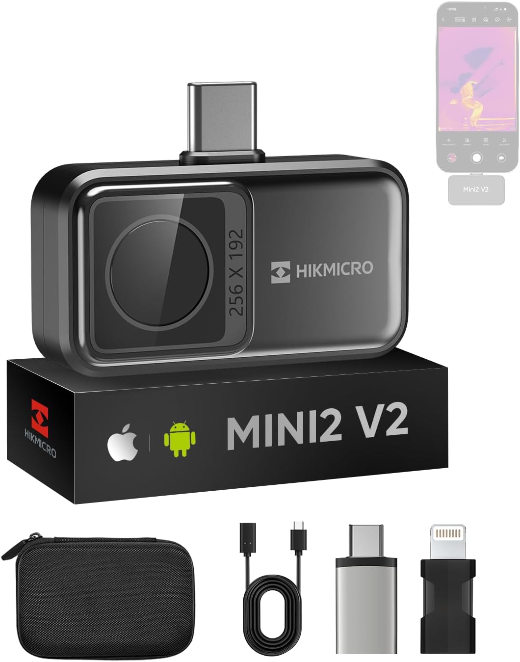 Thermische Camera – Warmtebeeldcamera – Infraroodcamera – Temperatuurmeter – Inspectie Camera – Compact & Lichtgewicht – Haarscherpe 256x192 IR Resolutie