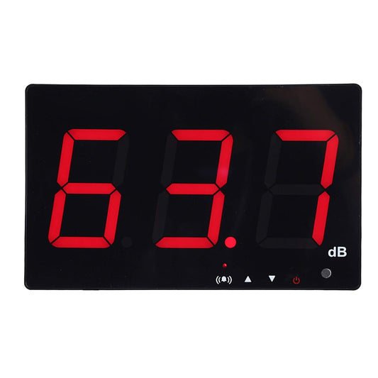 Fdit Digitale wandgemonteerde geluidsmeter, Decibel meter, geluidsniveau, geluidsmeter, tester, meetbereik 30-130 dB, nauwkeurigheid 1,5 dB met lcd-display