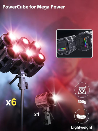 COLBOR CL60R RGB COB Video Light 65 W 2700 K-6500 K LED continu licht TLCT97+ CRI97+ 13 lichteffecten met app-besturing Bowens Mount voor fotografie, videolicht-RGB-led-lamp