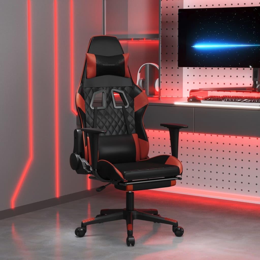 Gamingstoel – Bureaustoel – Racestoel – Relaxstoel – Tv Stoel – Massagefunctie – Verstelbare Voetensteun Kunstleer