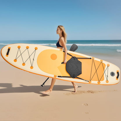 VEVOR Opblaasbaar peddelboard met zitting 304,8 x 83,8 x 15,2 cm ultralicht SUP-paddleboard met accessoires, pomp, peddel, vin, rugzak, enkelriem, voor jongeren en volwassenen