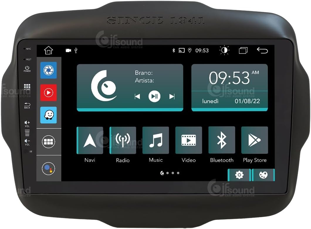 Specifieke autoradio voor Jeep Renegade Android GPS Bluetooth WiFi USB DAB+ Touchscreen 9" 8core Carplay AndroidAuto