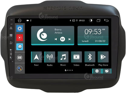 Specifieke autoradio voor Jeep Renegade Android GPS Bluetooth WiFi USB DAB+ Touchscreen 9" 8core Carplay AndroidAuto