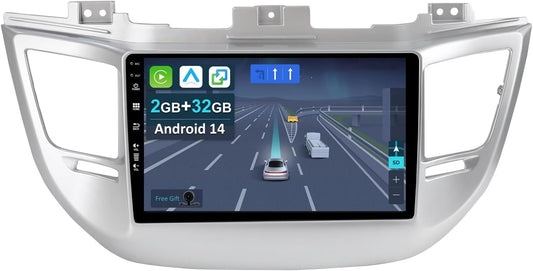 9" Android 14 Autoradio – Car Stereo – Multimedia Systeem – Navigatie – Touchscreen – 8-Core Processor – Wireless CarPlay & Android Auto – Gratis Achteruitrijcamera