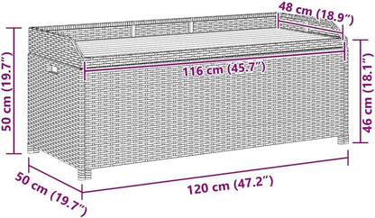 vidaXL Garden storage bench Garden Bench Storage bench Garden Garden Box Garden Bench Outdoor Benches Bench Benches Garden furniture Outdoor furniture Poly Rattan Grey