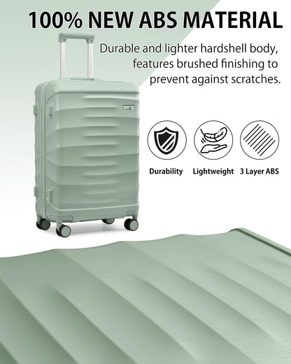 Sea choice 5-delige kofferset 20/24/28" ABS Reiskoffer Grote Capaciteit Trolley Handbagage met 1 Reistas en 1 Toilettas met TSA Slot YKK Rits 8 Spinner Wielen