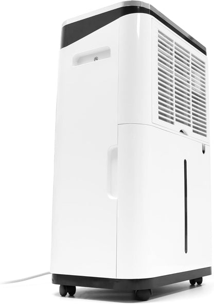 IPOTOOLS Luchtontvochtiger, 25 liter, 24 uur, ruimteontvochtiger voor ruimtes tot 70 m2, met 3 bedrijfsmodi, digitaal display, afvoerslang, wasdroger, timer voor vocht, schimmel, mobiel, 25 liter