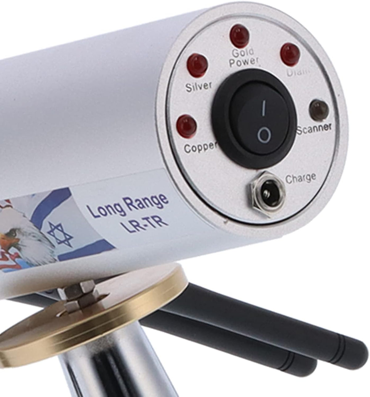 Metaaldetector, nauwkeurige positionering professionele goudetector met groot bereik, draagbare ondergrondse goudzoeker met demagnetiseringsfunctie, 6 antennes voor volwassenen (EU)