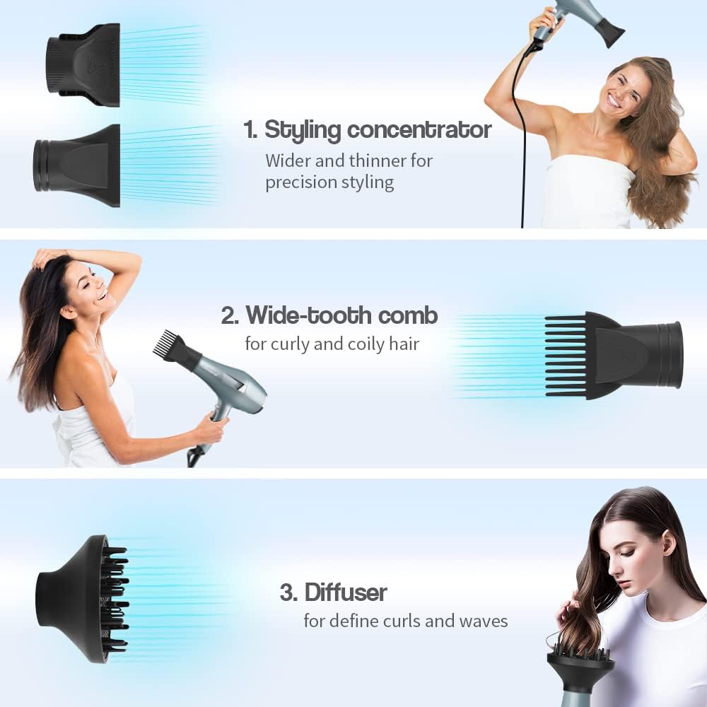 Professionele Haardroger Blauw – Föhn – Haarföhn – Ionen Föhn – Salon Föhn – 33 m/s Sneldrogend – 120 Miljoen Negatieve Ionen