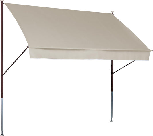 Angerer Freizeitmöbel GmbH Stijl klemluifel, luifel voor zonwering, montage zonder boren en pluggen, ideale balkonluifel voor huurwoningen (beige, 250 cm)