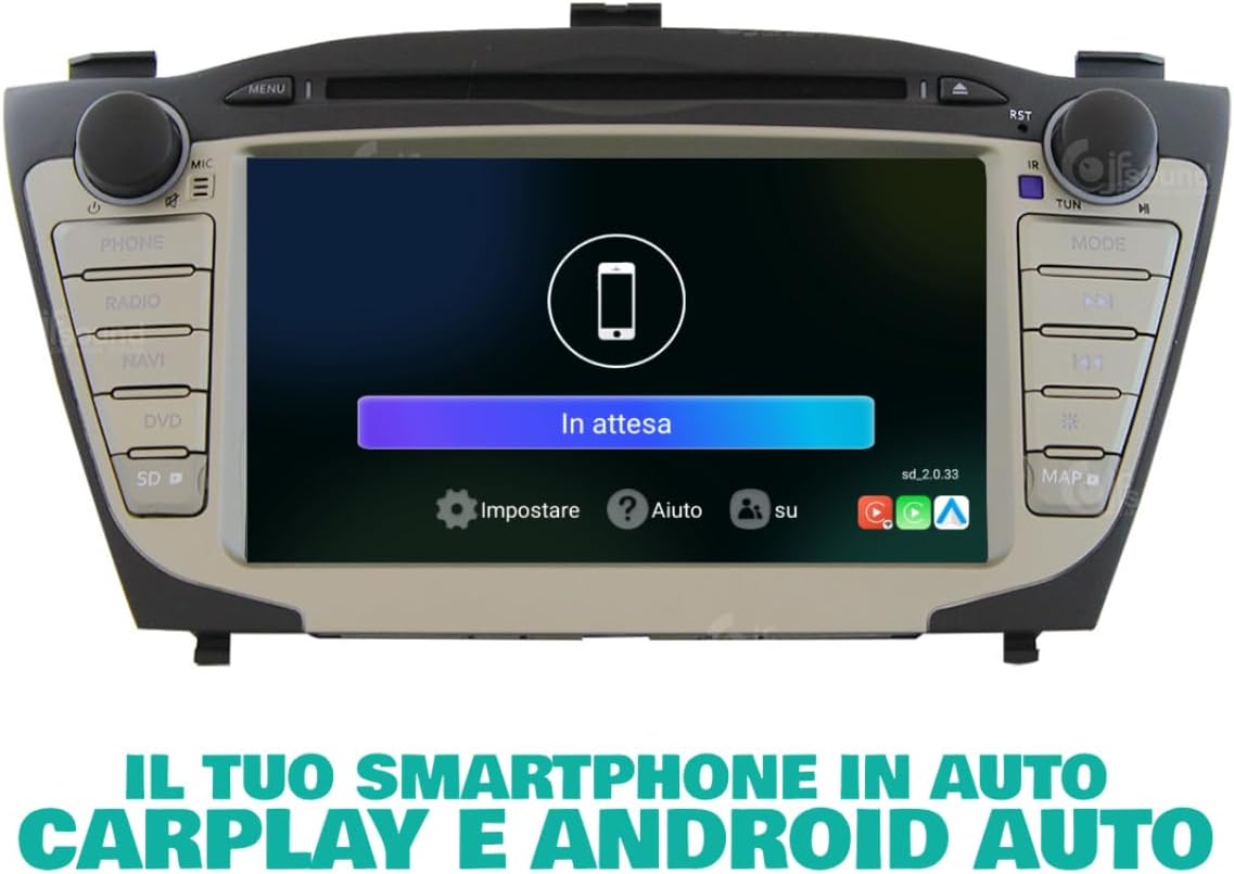 Autoradio Hyundai IX35 – Multimedia Speler – Navigatiesysteem – GPS Radio – Achteruitrijcamera Ondersteuning – 7" Touchscreen – 8-core Processor & Android Auto