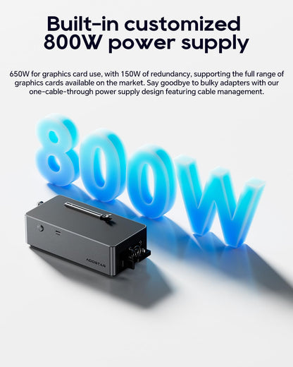 eGPU Dockingstation – Externe Grafische Kaart Dock – GPU Dockingstation – Externe GPU Behuizing – Grafische Kaart Extensie – 800W Ingebouwde Voeding – OCuLink Snelle Verbinding