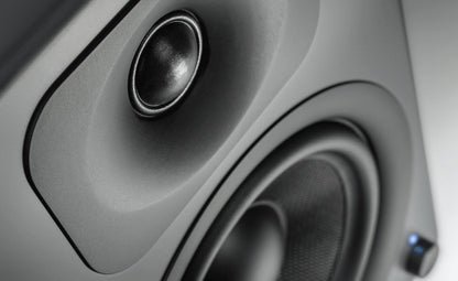 wavemaster TWO PRO stone gray – luidsprekersysteem (110 Watt) met Bluetooth streaming, digitale poorten en IR-afstandsbediening actieve boxen gebruik voor tv/tablet/smartphone, donkergrijs (66352)