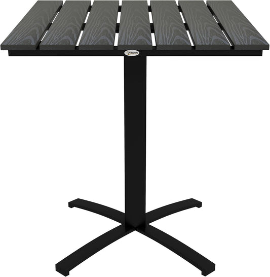 Tuintafel – Balkontafel – Terrastafel – Tuinmeubel – Eettafel – Grijs – Houtlook Kunststof Blad – Lichtgewicht Aluminium Frame