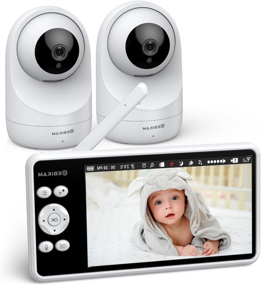 Babyfoon – Baby Monitor – Kinderopvang Monitor – Video Babyfoon – Draadloze Babycamera – 5 Inch 720P HD IPS Scherm – 4000mAh Batterij Met VOX-Modus
