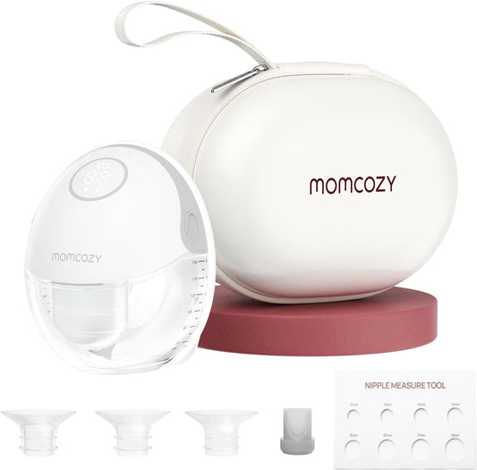 Momcozy M6 Hands-free Borstkolf - Draagbare 1-Pack met 3 Modi & 9 Zuigniveaus, 24mm Flens voor Meer Melkproductie - Comfortabel en Discreet (Cozy Grey)