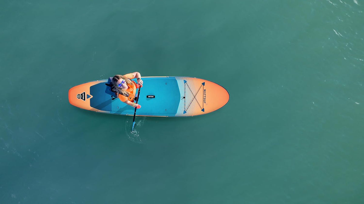 Wattsup - Sup Stand Up Paddle Opblaasbare F11 11' - 335x81x15cm Dropstitch - Compleet Pakket: Peddel Leash Pomp Draagtas - Tot 150kg -Blauw