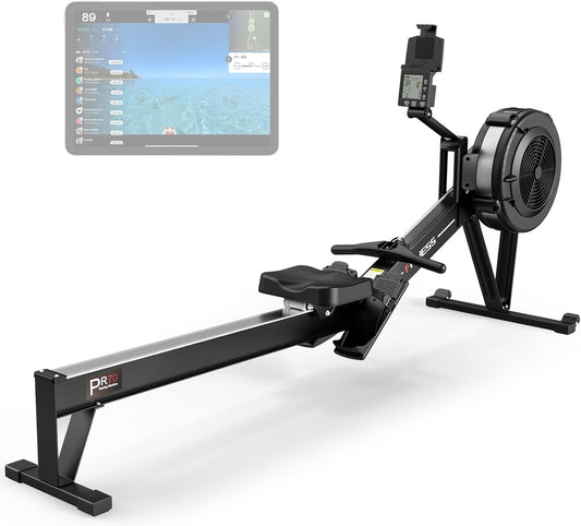 PASYOU Roeimachine, Luchtweerstand Roeimachines voor Thuisgebruik 10 Versnellingen Verstelbaar, Super Stille Roeimachine met Bluetooth & Smart Backlit Monitor (350LB Draagvermogen)