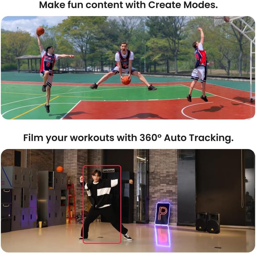Pivo Pod Lite en houder voor smartphone met automatische sensor voor het volgen van bewegingen voor het maken van content Handsfree 360°- rotatie Video opnemen mobiele standaard - Roze